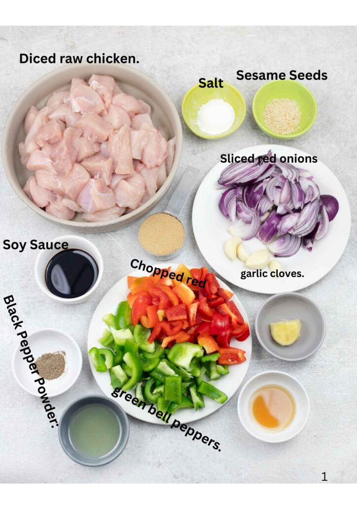 Chicken and Pepper Stir Fry Ingredients