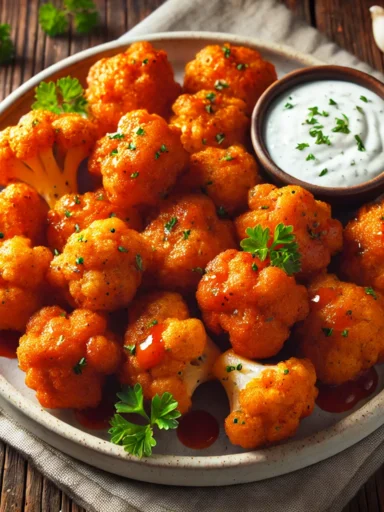 Air Fried Buffalo Cauliflower