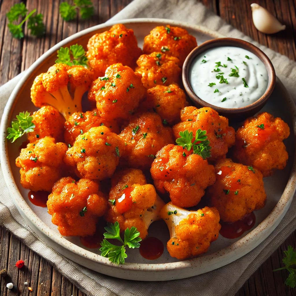 Air Fried Buffalo Cauliflower