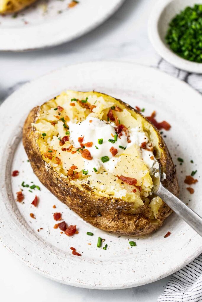 microwave-baked potato